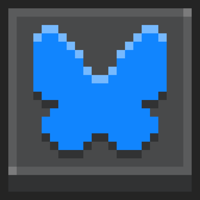Pixelated blue Twittter icon in frame