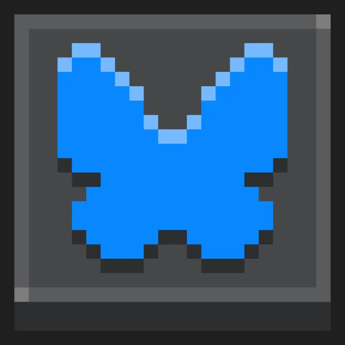 Pixelated blue Twittter icon in frame