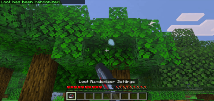Game interface with Loot Randomizer active.