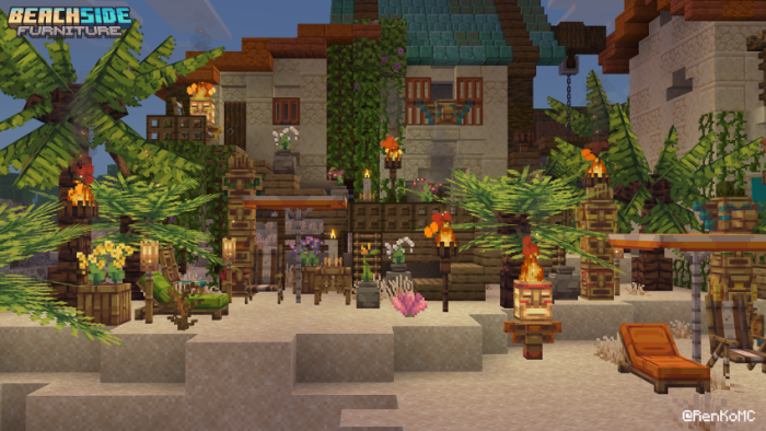 Tropical beach house with themed furniture
