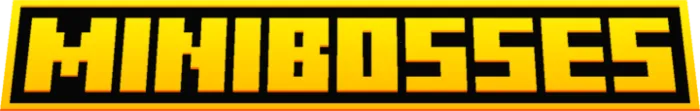 Minibosses text in blocky style