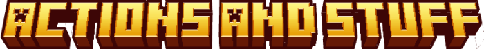 Actions and Stuff pixelated text logo.