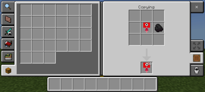 Crafting screen for Numberblocks mob item