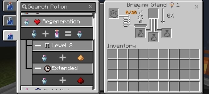 Redesigned potion brewing interface