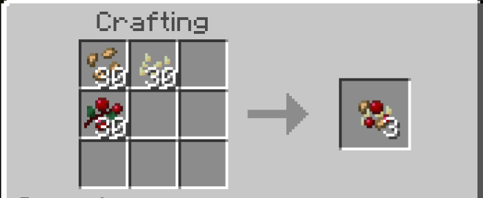 Crafting recipe with berries.
