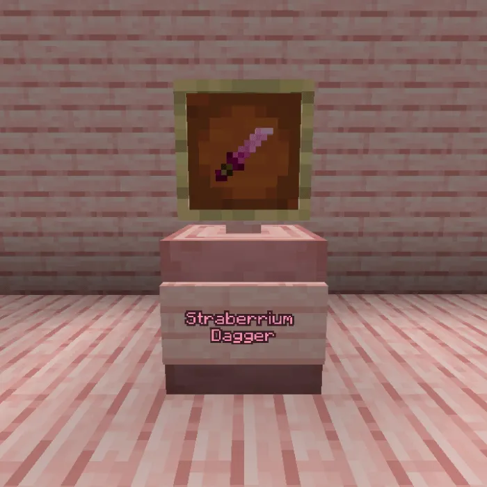 Straberrium Dagger in item frame.