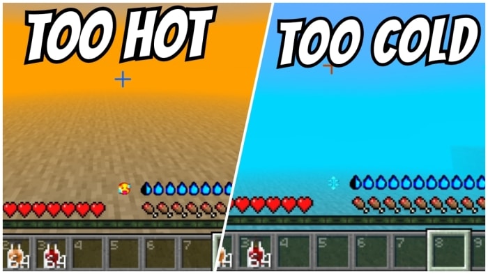Game UI hot and cold environments.