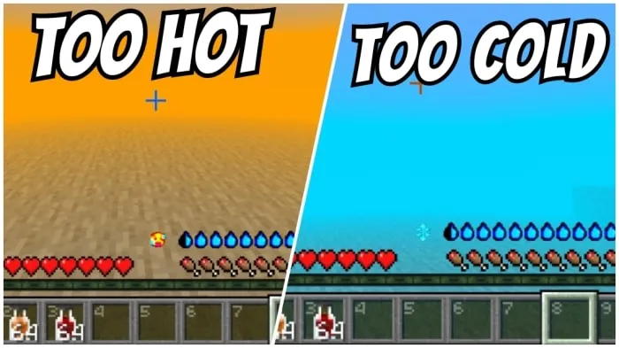 Game UI hot and cold environments.
