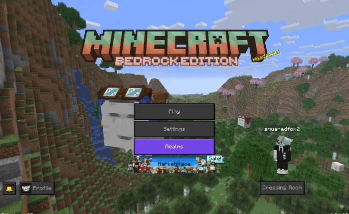 Copper-themed game title screen.