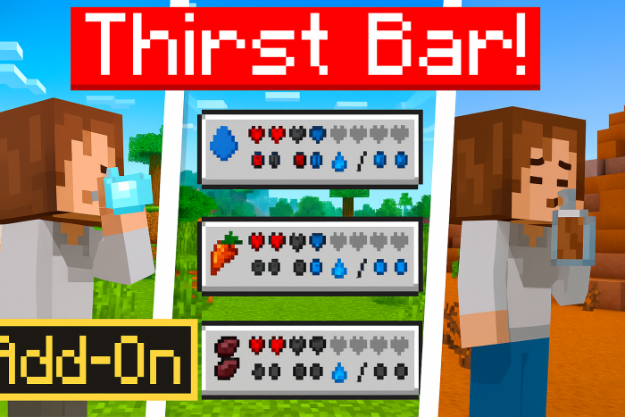 Thirst bar feature in RLCraft modpack.