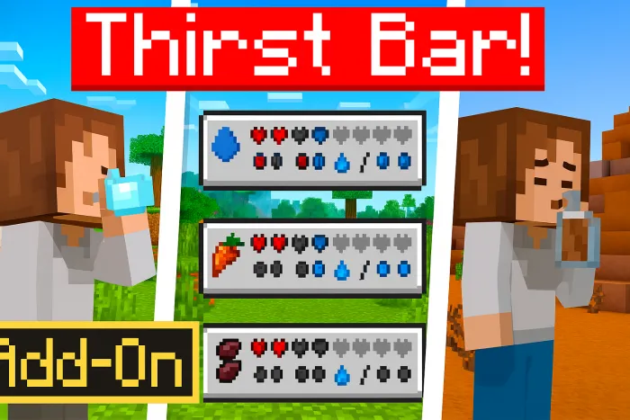 Thirst bar feature in RLCraft modpack.