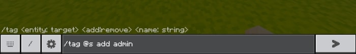 Command to add admin tag in chat box