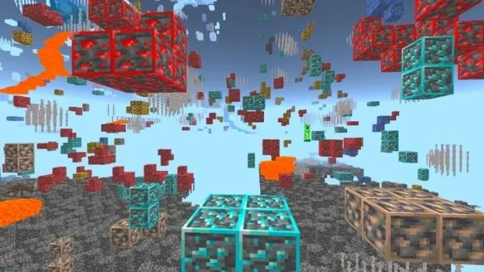 Visible ores in X-Ray texture pack.