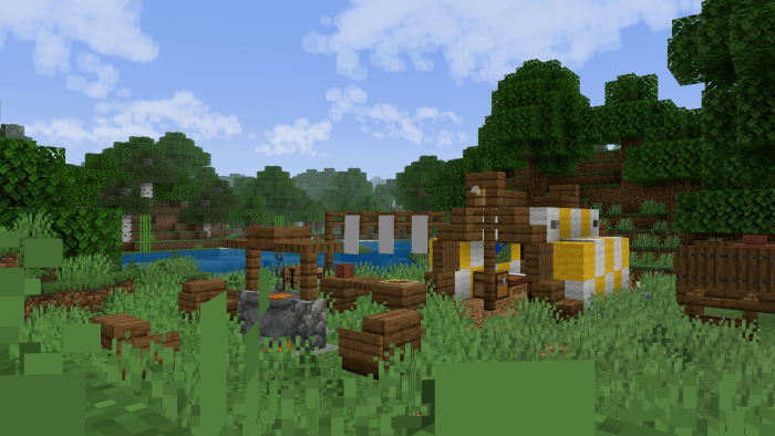 Camp setup with enhanced atmospheric fog