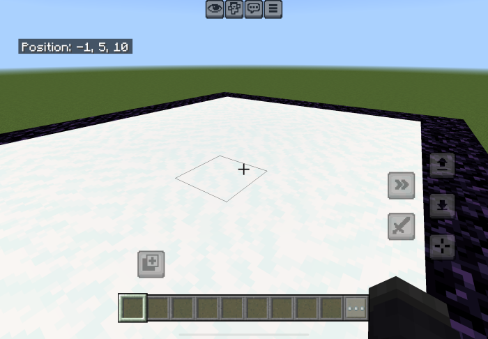 Snow arena with obsidian border in-game