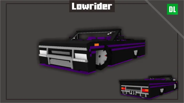 Blocky black and purple lowrider car mod