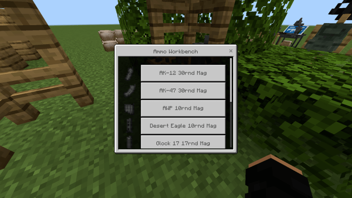 Ammo workbench menu with weapon magazines