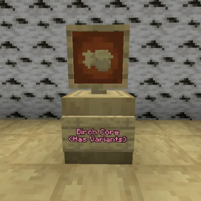 Birch Core display with variants sign.