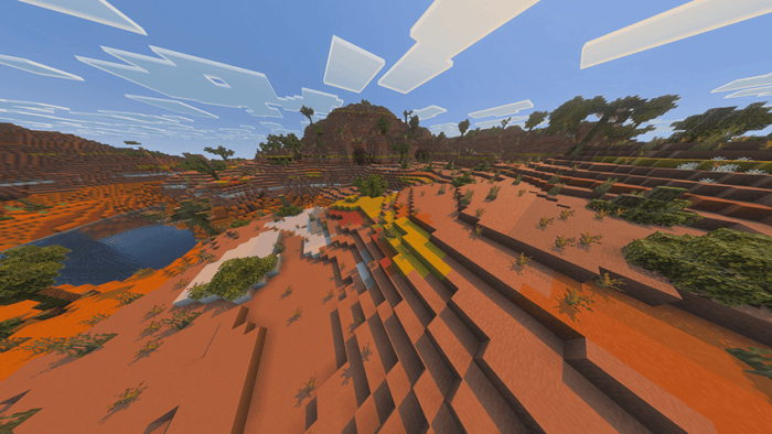 Enhanced desert biome with vibrant colors.