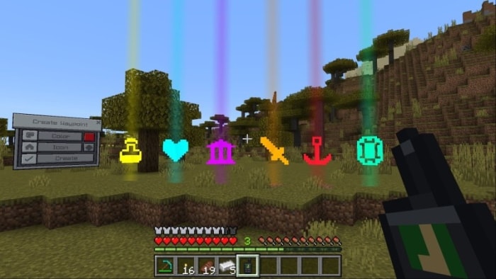 Game screen with colorful icons.