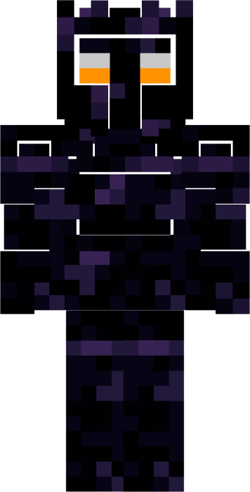 Pixelated obsidian block-inspired character