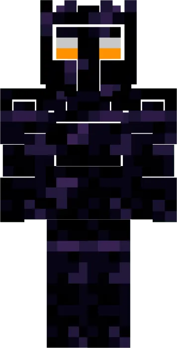 Pixelated obsidian block-inspired character