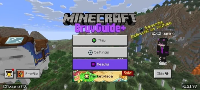 Game menu with BruvGuide UI and options