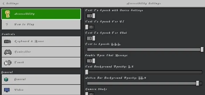 ALT text Modern fonts in accessibility menu