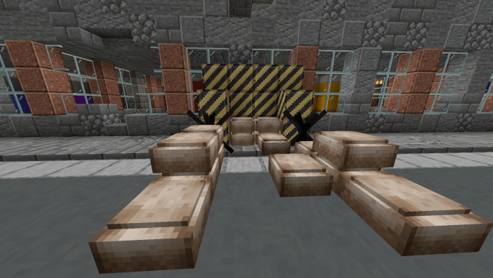 Military checkpoint with barricades and sandbags