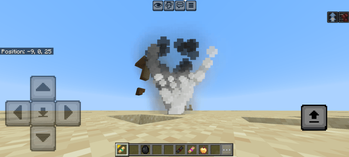 Tornado effect in a sandy desert scene.