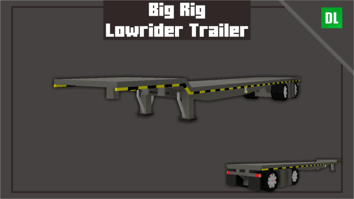 Flatbed lowrider trailer with yellow stripes