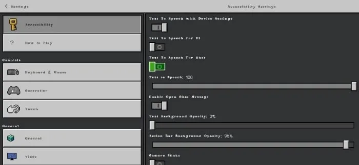 Modern font settings menu with sleek text