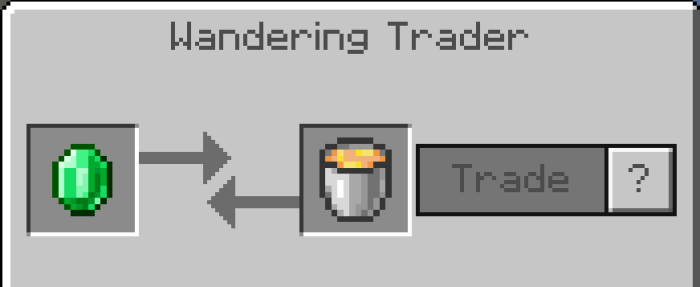 Wandering Trader trade menu.