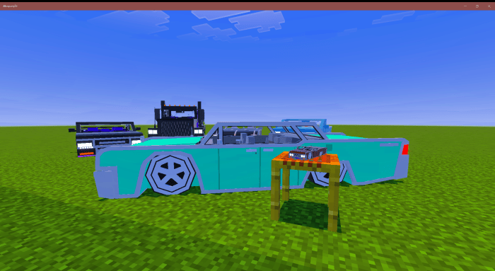 Blocky lowrider cars with custom paint table