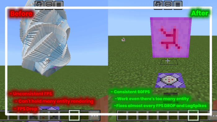 Before and after lag reduction comparison.