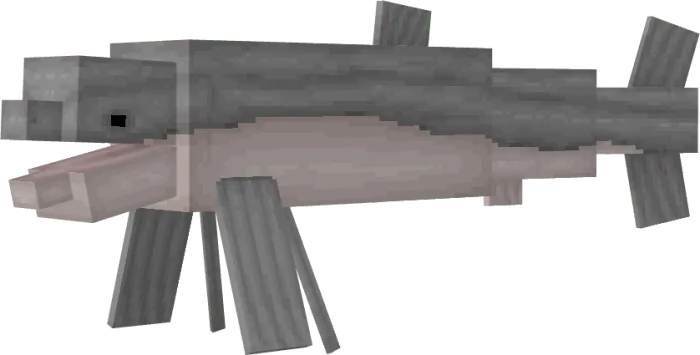 Blocky prehistoric fish creature model