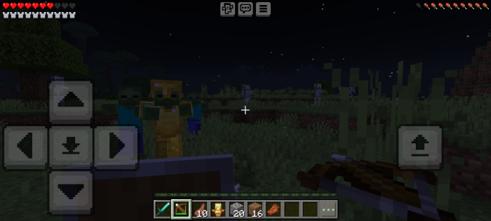 Zombies and skeletons advancing at night