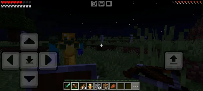 Zombies and skeletons advancing at night