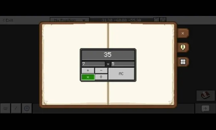 Open book with calculator overlay.