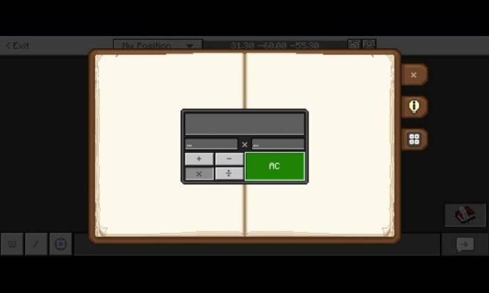 Notebook with calculator interface.