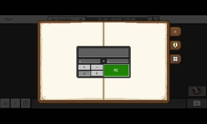 Notebook with calculator interface.