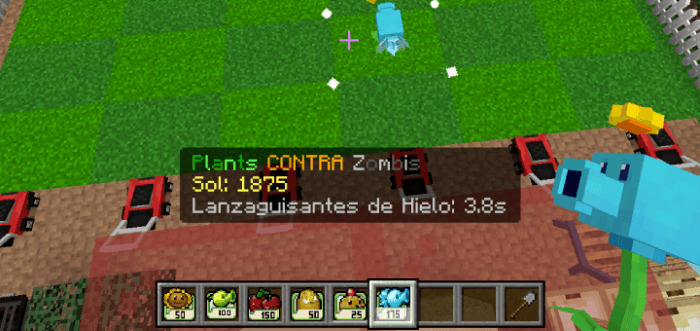 Blue peashooter defends lawn from zombies