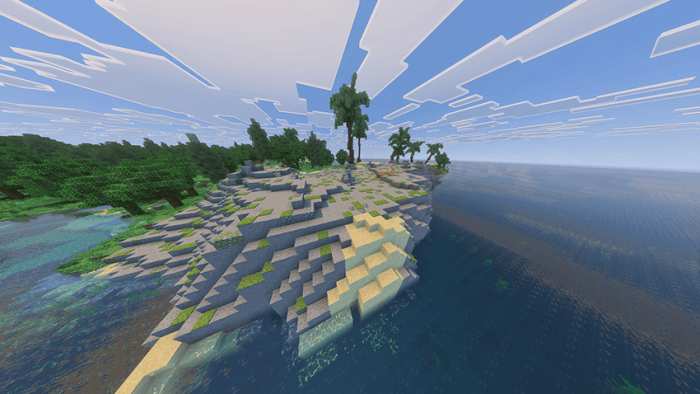 Expansive coastal biome view.