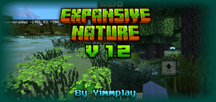 Lush forest with EXPANSIVE NATURE mod title