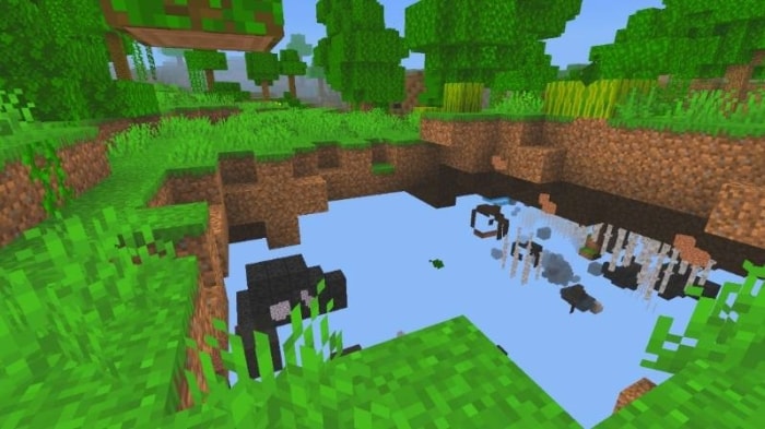 X-Ray view of underground ores in game.