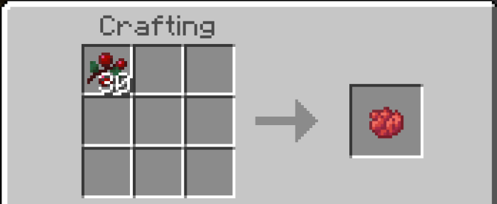 Berry crafting recipe display.