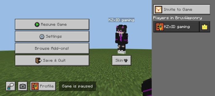 Updated game interface with pause menu