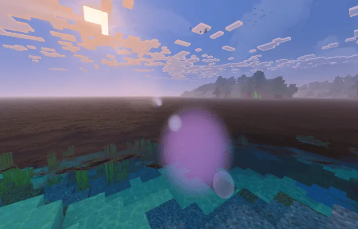 Sunset over water with enhanced fog effects