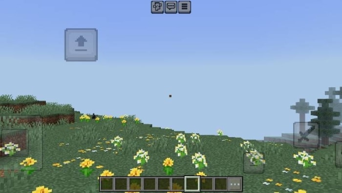 Single dot crosshair over grassy hills