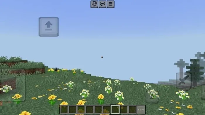 Single dot crosshair over grassy hills